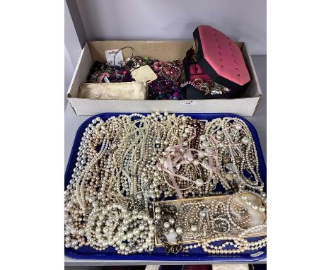 An Assortment of Modern Costume Jewellery, to include imitation pearl bead necklaces, enamelled pendant necklace, dress ring,