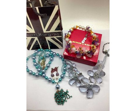 Butler &amp; Wilson; A Small Collection of Jewellery, to include statement flowerhead necklace, of faceted design and graduat