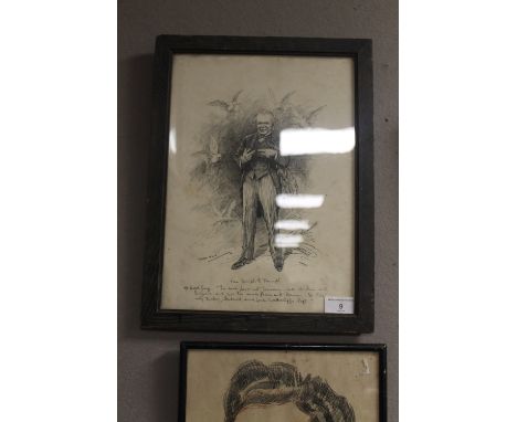 A FRAMED PRINT BEHIND GLASS OF LLOYD GEORGE 