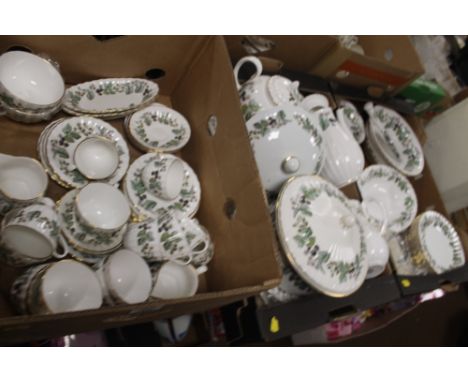 THREE TRAYS OF ROYAL WORCESTER TEA AND DINNER WARE 