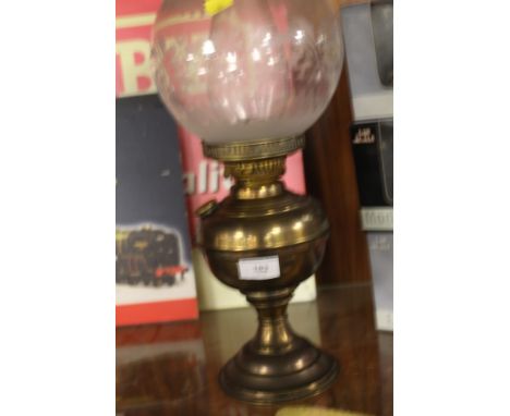 AN OIL LAMP AND SHADE 