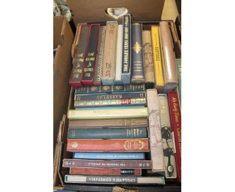 A BOX OF FOLIO SOCIETY BOOKS TO INCLUDE 'MY LIFE AND HARD TIMES', ETC