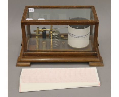 A vintage barograph. 37 cm long.