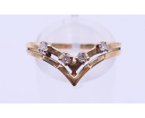 A 9 ct gold ring. Ring size S/T. 