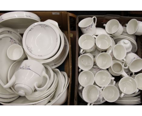 A Royal Doulton Nimbus pattern porcelain dinner and tea service. The tureens 27 cm wide.