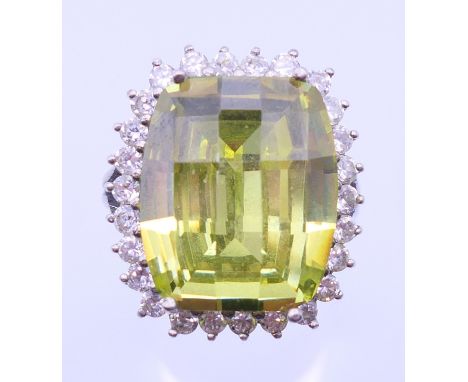 A silver dress ring. Ring size O.