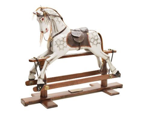 Special Millennium Limited Edition dapple grey rocking horse, 007/500, painted eye and open mouth detail, horse hair mane and