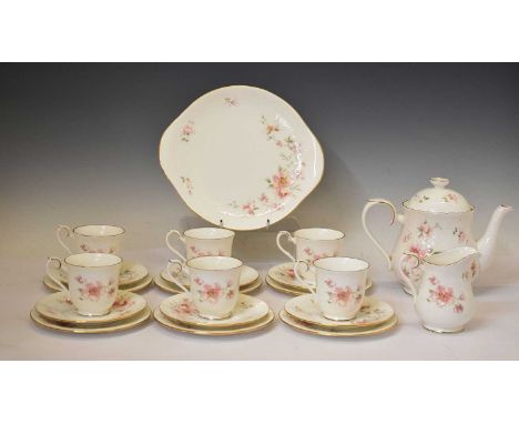 Royal Albert part tea service printed and gilded in the 'For All Seasons - Breath of Spring' pattern, comprising teapot, milk
