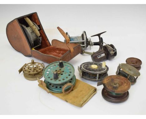 Hardy Bros Ltd, Silex No2 casting reel (a/f), and a quantity of vintage fishing reels to include The Wey Mark 1, etc