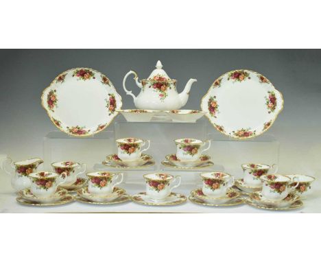 Collection of Royal Albert 'Old Country Roses' dinner and teawares to include; coffee pot, five cups and seven saucers, twelv