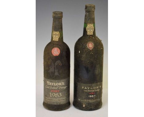 Taylors late bottled vintage port, 1983, 1 bottle, and Taylors late bottled vintage port, 1987, 1 one-litre bottle (2)
