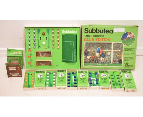 Subbuteo - Five boxed .00 scale football team, together a Match Score Recorder (C115) and Club Edition Set