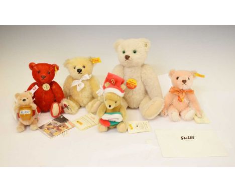 Steiff - Group of four teddy bears (three with yellow labels) comprising; 'Original Bear', '1908 Classic Red Bear', 'Teddy Ho