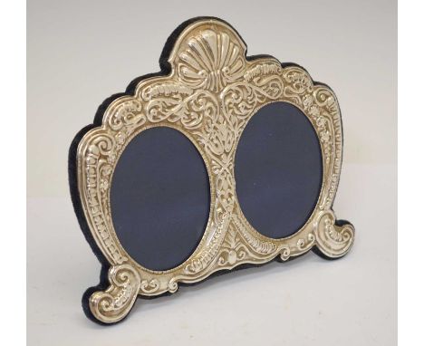 Elizabeth II silver mounted double photograph easel frame, sponsor's marks of Carr's of Sheffield Ltd, Sheffield 1993, 18.5cm