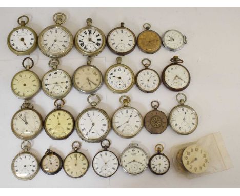 Large quantity of silver plated and base metal pocket and fob watches to include; early 20th century examples, Sekonda, Elgin