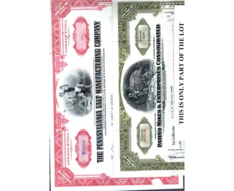 Shares, 51 USA share certificates 1930s – 70s 