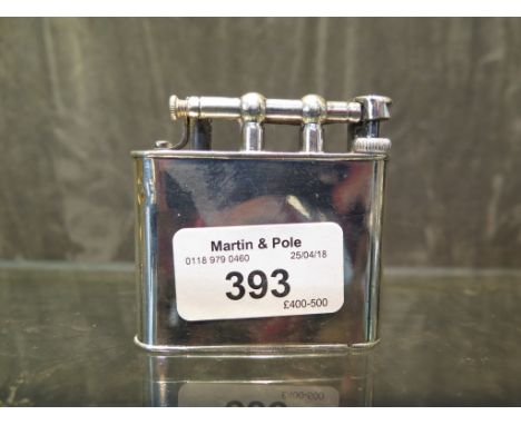 A Dunhill silver lady's petrol lighter, the hidden compact missing, mirror intact, 5.8cm high