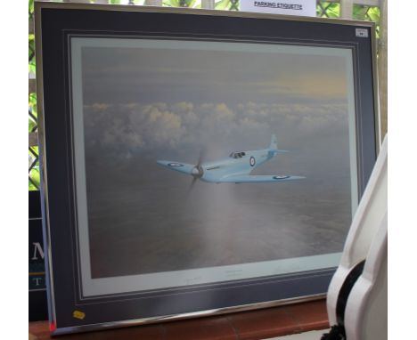 Gerald Coulson 'Birth of a Legend' - Spitfire in flight Lithograph, signed in pencil by the artist and Jeffrey Quill 175/500 