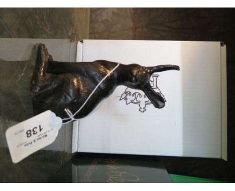 A bronze figure of a seated hare by Sarah Adams 29 of 49, 14cm high, in a 'Fine Bronze Sculptures' box