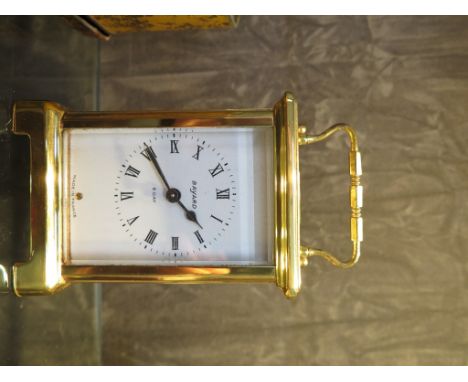 A Bayard of France brass carriage clock with eight day movement, 14cm high