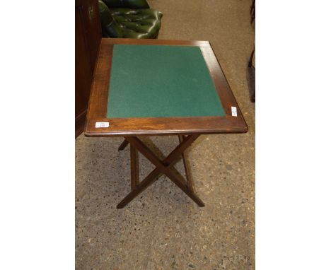 FOLDING MAHOGANY CARD TABLE, APPROX 58 X 50CM