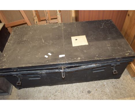 METAL TRAVELLING TRUNK (A/F), WIDTH APPROX 94CM
