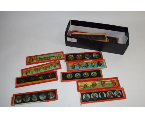 BOX CONTAINING CHILDREN'S LANTERN SLIDES