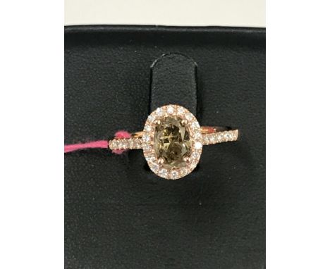 A 1.25ct chocolate diamond ring set in 18ct rose gold