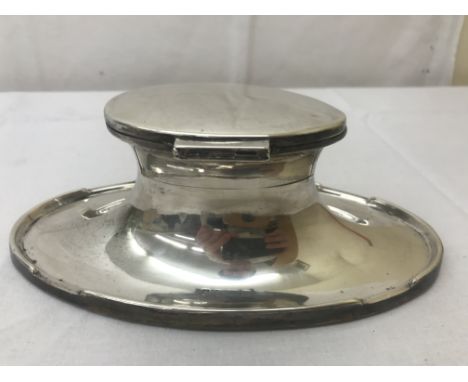A HM silver inkwell