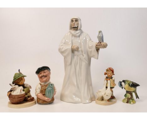 A mixed collection of items to include seconds Royal Doulton Figure Sheikh , Small Royal Doulton Doultonville figure Albert S