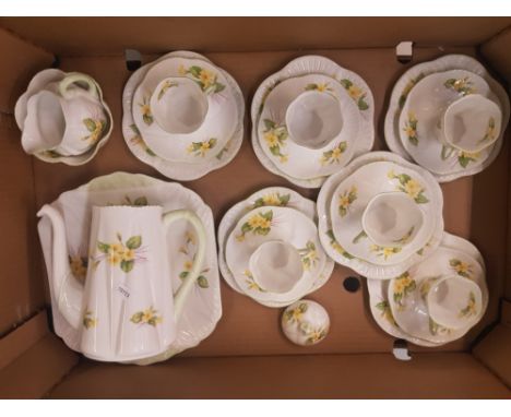 Shelly Primrose Dainty Shape 13430 22 Piece Coffee Set to include Coffee Pot, Sugar, Cream, 6 cups, 6 saucers, 6 side plates 
