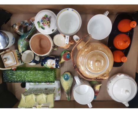 Mixed Collection of Ceramic Items to include Coalport Mulberry Hall figure, Crown Staffordshire egg coddler, Carltonware Crue