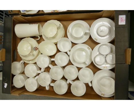 A collection of Royal Doulton coffee ware to include crested ware, National air cups and saucers, napkin rings ( 1tray) 
