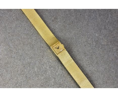A Zenith ladies 18ct gold cocktail watch, signed 17 jewel cal. 1110 movement, no. 58325, manual wind, gold 12.5mm. square eng