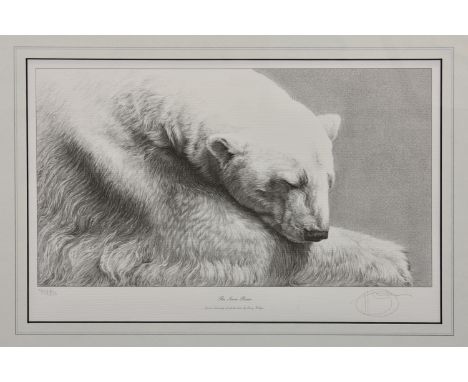 Gary Hodges (British, b.1954), 'The Snow Bear', limited edition monochrome print on laid paper, signed and numbered 710/850, 