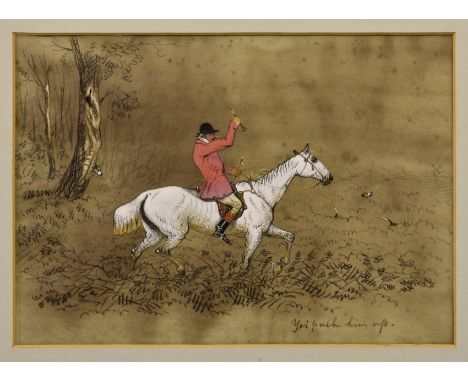 Henry Alken (British, 1785-1851), Set of seven hunting scenes, titled - Yoi push him up' - 'a Choker after 40 mins: sharp' - 