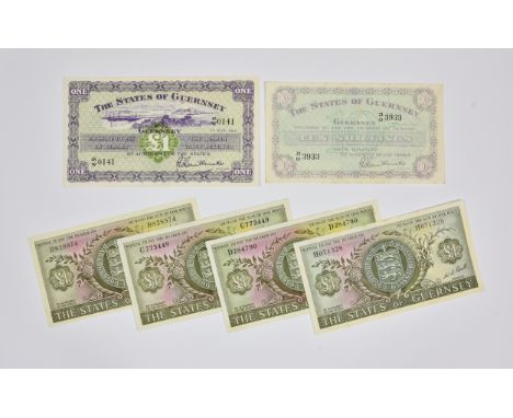 BRITISH BANKNOTES - The States of Guernsey - collection, comprising of four One Pound banknotes c. 1969, Signatory, Guillemet