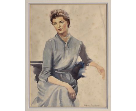 Arthur Royce Bradbury, ARWA (British, 1892-1977), Portrait of a lady, watercolour, signed in pencil lower right, 12 x 9in. (3