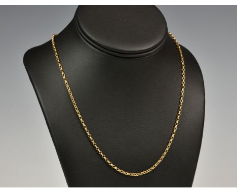 A 9ct gold belcher chain, measuring approximately 54cm in length 