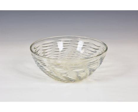 Rene Lalique - an Art Deco period coupe bowl in the "Ondes No 2 pattern", 8in., model number 3292, designed circa 1933, relie