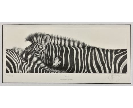 Gary Hodges (British, b.1954), 'Zebra', limited edition monochrome print on ivory wove paper, signed and numbered 520/850, in