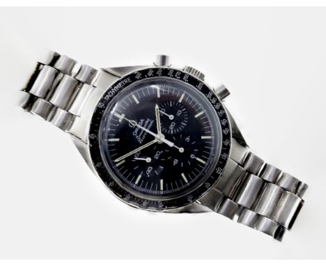 An Omega Speedmaster Professional 'Moon Watch' stainless steel chronograph bracelet watch, ref. 145.022-71 ST, 17J, manual wi