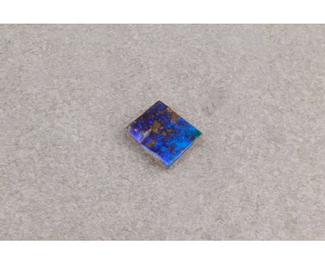 A loose boulder opal, the opal square cut and with vibrant dark colouring, measuring approximately 11 x 12.5mm. 