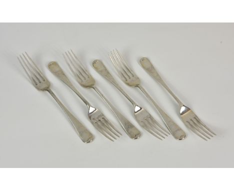 A set of six silver Hanoverian pattern starter forks, Josiah Williams & Co., London 1931/1932, 6 6/8in. (16.8cm.) long, weigh