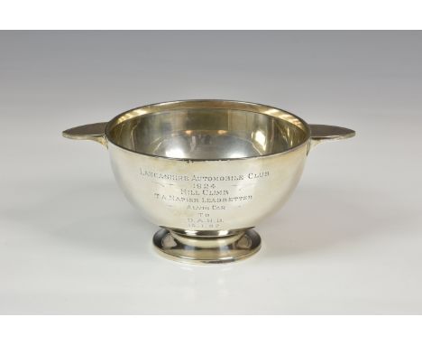 Automobilia - Motoring interest - a silver presentation porringer / trophy, James Fenton &amp; Co., Birmingham 1924, of circu