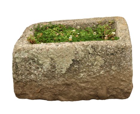 A Guernsey granite trough, rectangular form, 31 x 22in. (78.7 x 55.8cm.), 17½in. (44.4cm.) high. 