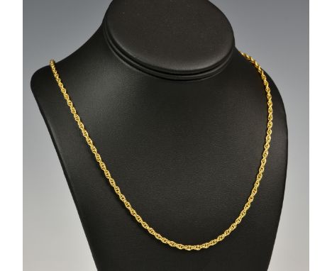 A 9ct gold Prince of Wales chain, measuring approximately 56cm in length and with a bolt ring clasp.