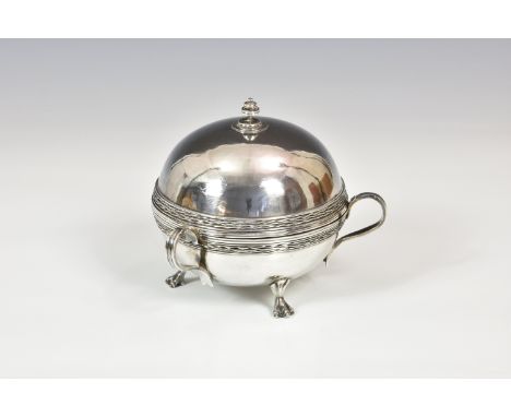 A rare Channel Islands silver circular three handled covered dish, maker's mark only, Dr. Angelo Nelson Symons, heavy gauge s