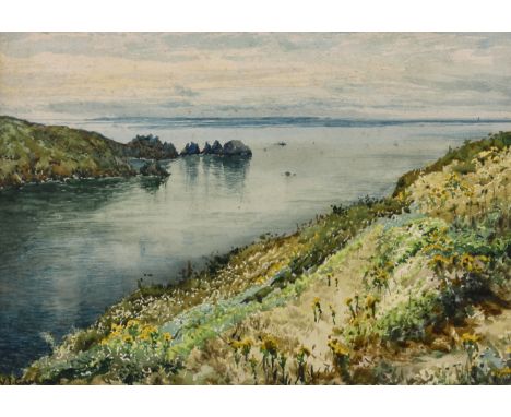 William John Caparne (British, 1855-1940), The Pea Stacks, Guernsey, watercolour, signed lower left, 10 3/8 x 14 5/8in. (26.3