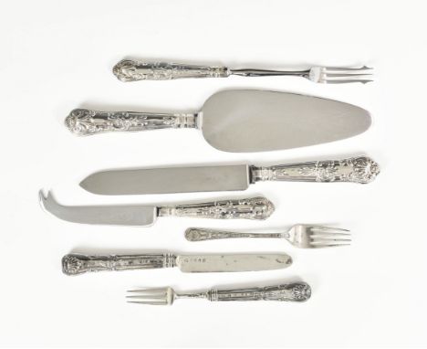 A small collection of various Kings pattern cutlery with stainless blades, various makers and dates to include Viners, includ